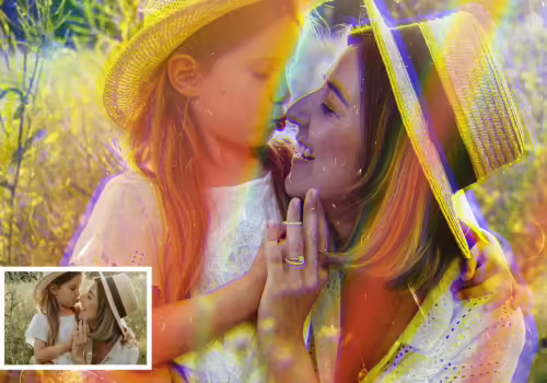 افکت عکس لایه باز Vintage Light Leak